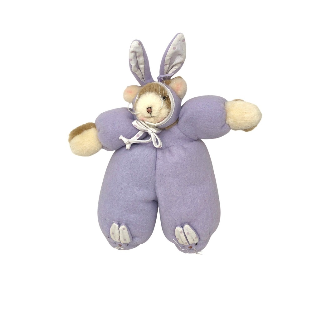 Bunnies By The Bay Willy Wanna Be A Bunny Hallmark 8" Plush Bear Purple Suit VTG